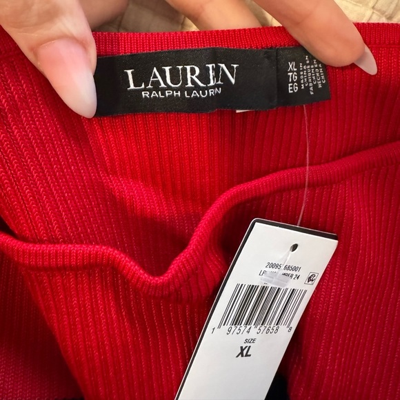 LAUREN RALPH LAUREN Two Tone Pointelle Knit Dress Size XL NWT - Picture 5 of 9